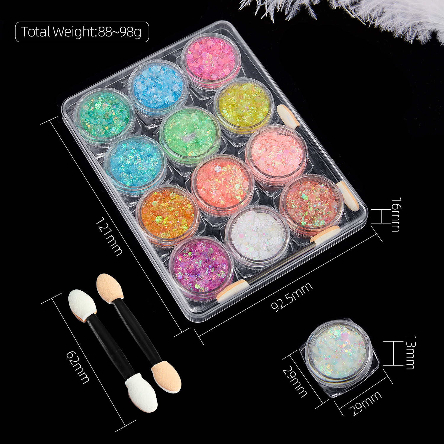 Amazon Explosions Luminous Gel Gel Flash High Glitter Stage Makeup Body Makeup Eye Shadow Wholesale