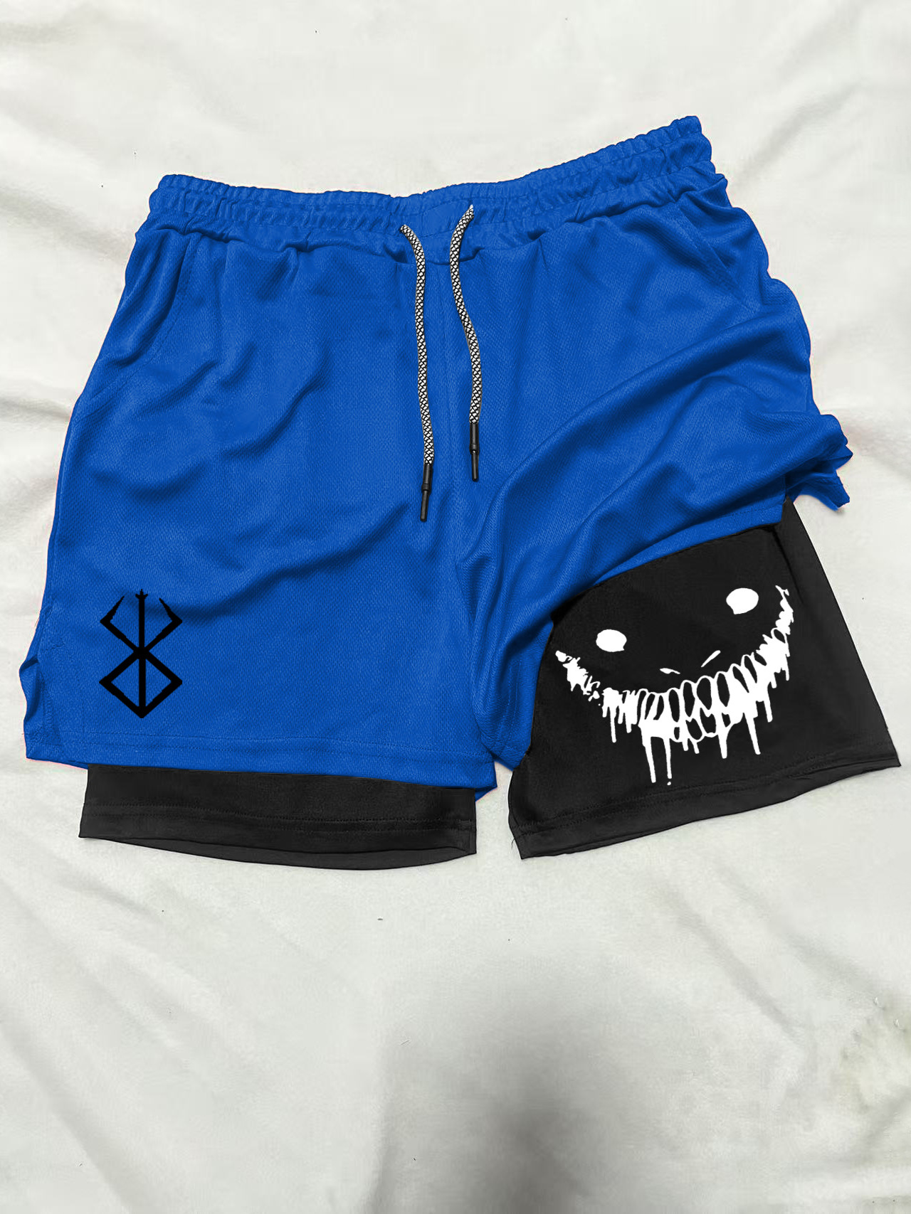 European and American New Men's Outdoor Running Large Size Double-Layer Quarter Pants Casual Quick-Drying Breathable Shorts Men's Summer