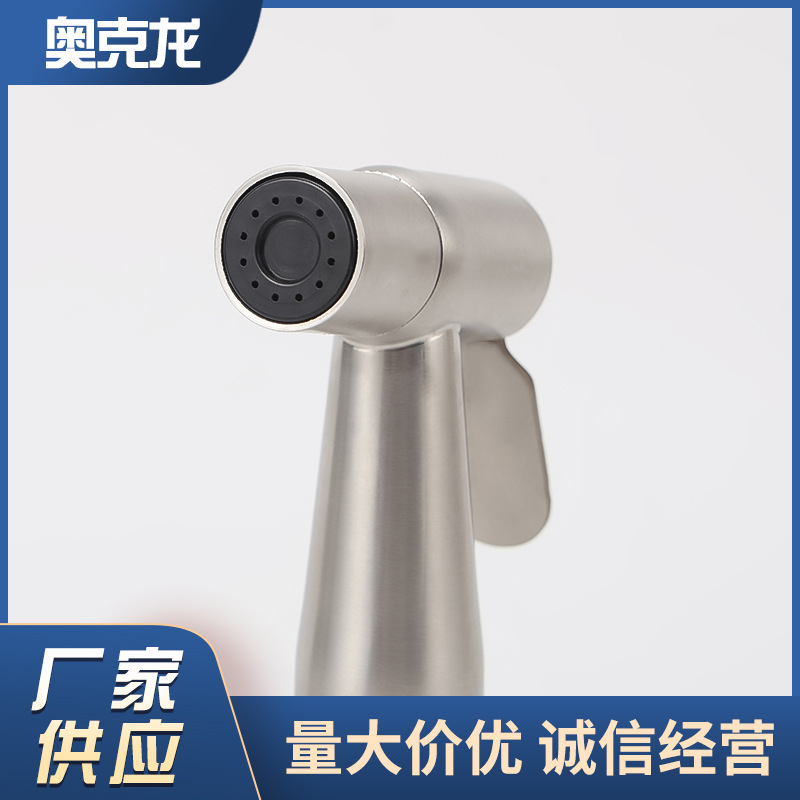 304 Stainless Steel Pressurized Toilet Spray Gun Faucet Flusher Bathroom High Pressure Flush Spray Gun Set