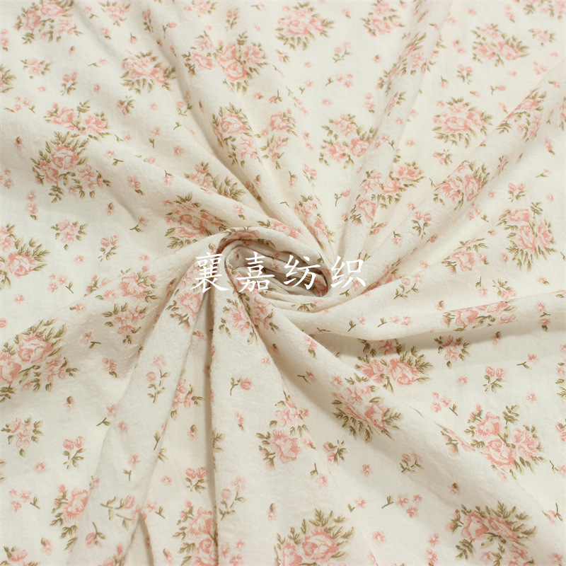 Thin Cotton CR Blended Fabric Soft and Breathable Japanese and Korean Small Floral Cartoon Children's Wear Fabric