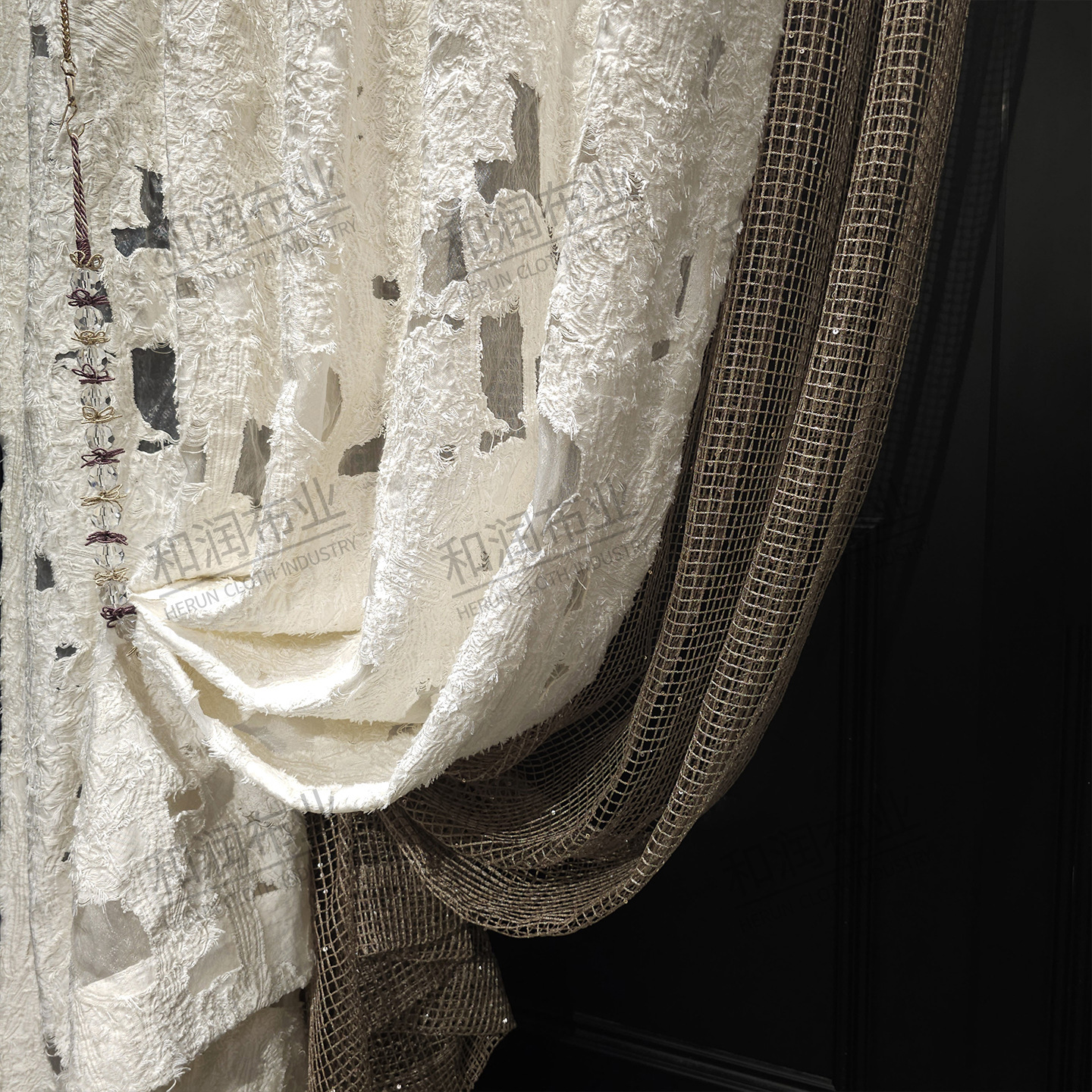 Французские современные легкие роскошные жаккардовые шторы, ощущение роскоши, новый европейский стиль 2025 года для гостиной и спальни