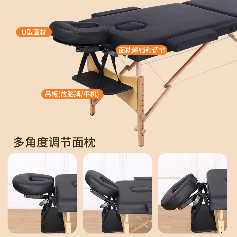 Reinforced Folding Massage Bed Wholesale Portable Portable Home Massage Moxibustion Tattoo Wooden Physiotherapy Beauty Bed