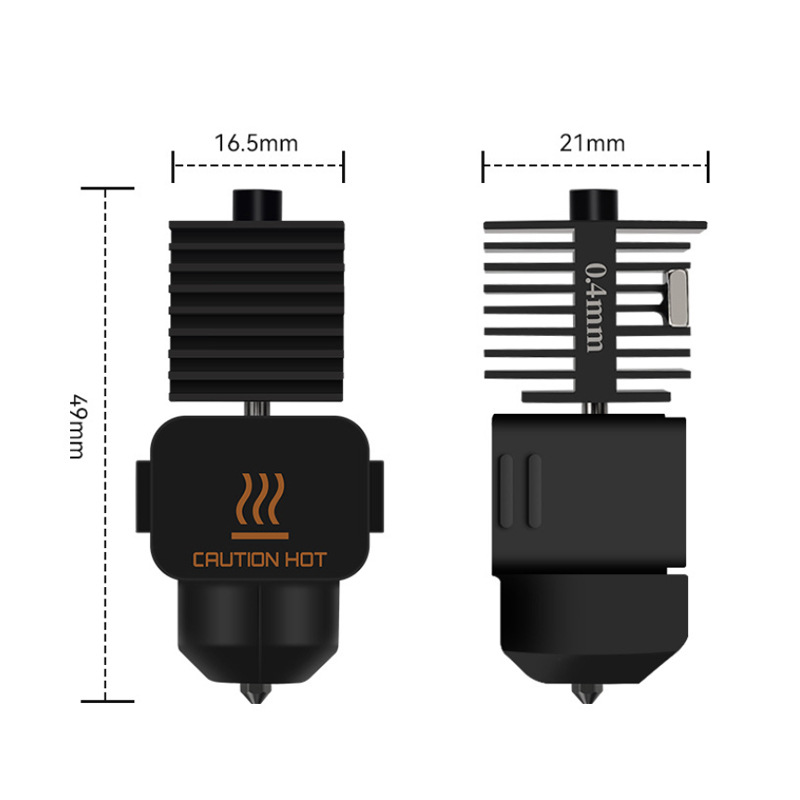 3D printer accessories Bambu Lab Tuozhu A1/A1MINI hot end hardened steel nozzle extrusion head silicone sleeve