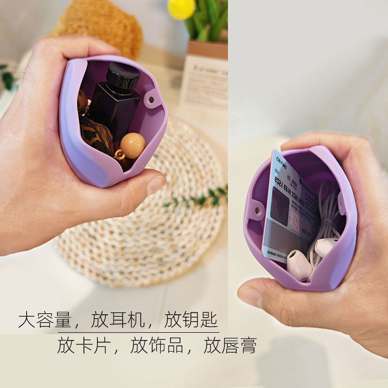 Cross-Border New Product Key Silicone Storage Bag Simple Magnetic Children's Coin Purse Data Cable Trinket Storage Bag
