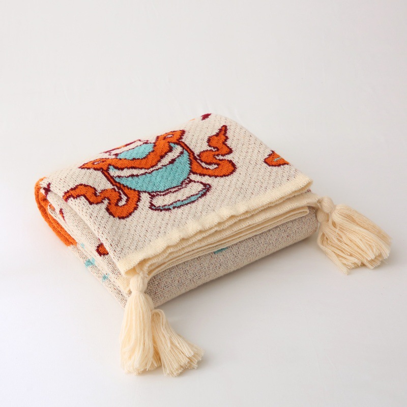 Nordic Style Office Nap Air Conditioning Blanket Knitted Blanket Tassel Leg Cover Blanket Homestay Bed End Towel Sofa Blanket