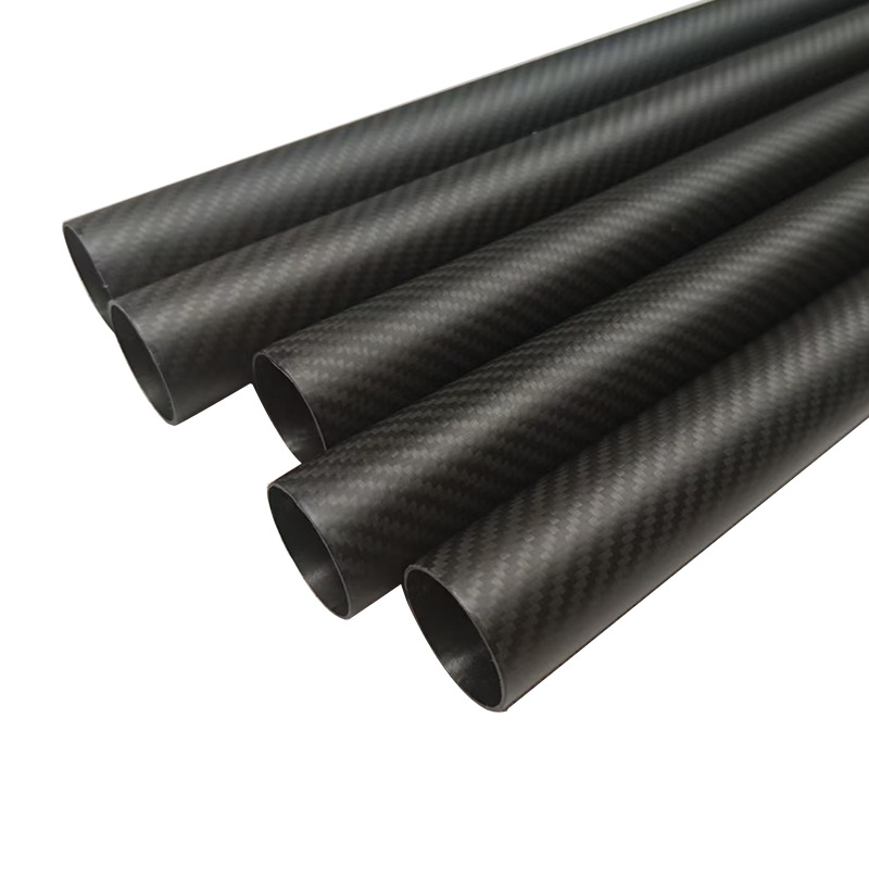 3K Carbon Fiber Tube Hollow Carbon Tube for Drones High Strength Plain Twill Matte Carbon Fiber Round Tube