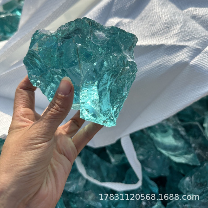 Glacier Stone Fish Tank Landscaping Lake Blue Glass Stone Irregular Glass Block Glass Stone Garden Landscape Floor Glass Stone