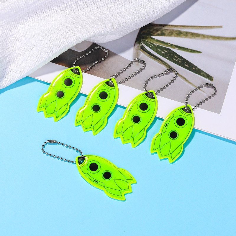 Smiley Face Five-Pointed Star Basketball Butterfly Reflective Pendant Pvc Night Keychain Backpack Pendant Fashion Versatile