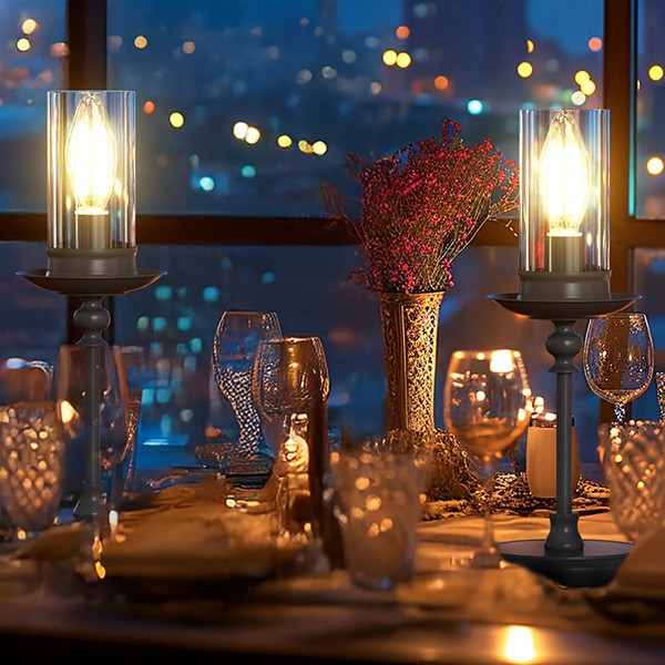 Candlestick Lamp Retro Dining Table Lamp European Style New Candlestick Lamp Amazon Direct Supply Home Decoration Lamp Dimmable Nordic Style