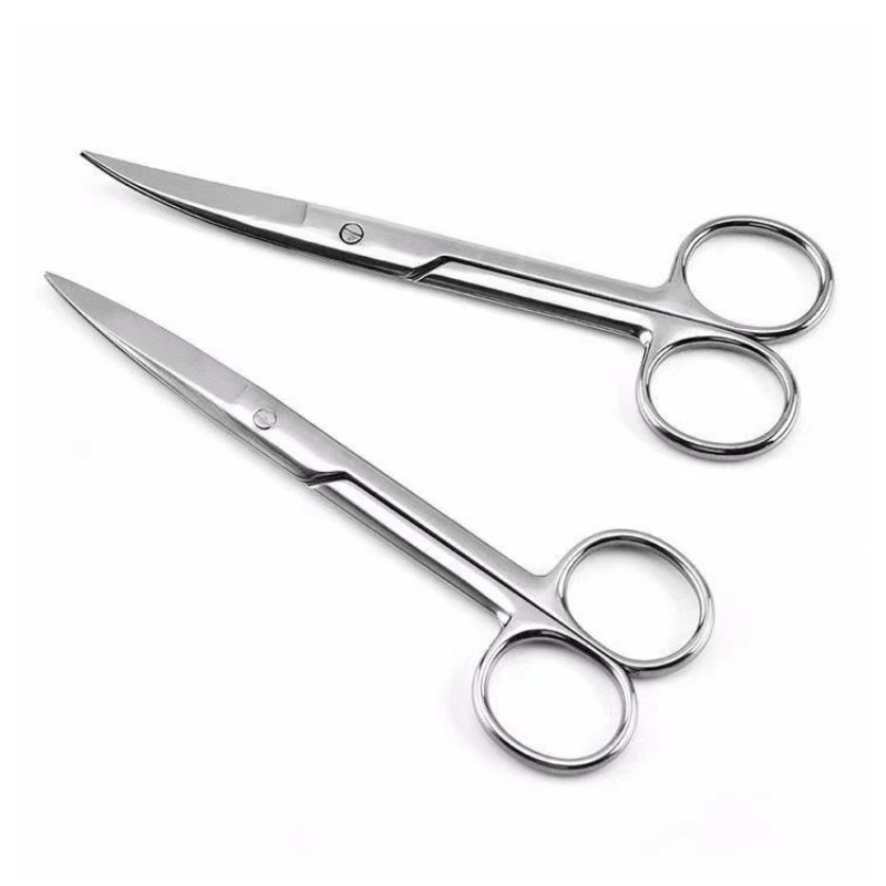 Stainless steel scissors ordinary surgical scissors beauty scissors surgical gauze wire removal scissors laboratory dissecting scissors 14cm straight tip