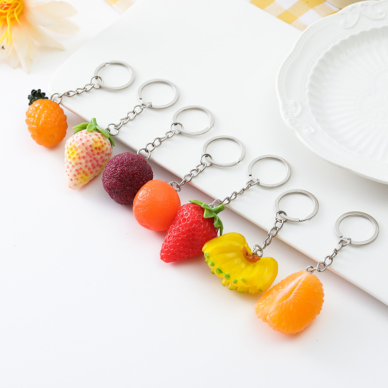 Cute fruit pendant simulation three-dimensional strawberry lemon orange cherry Cherry Cherry Cherry Fruit banana peach waxberry winter jujube
