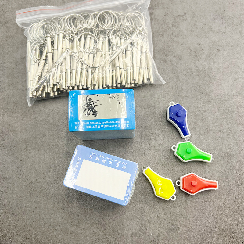 Набор из трех в одном: отвертка, салфетка для очков, поляризованный тестовый лампочка, карточка, оптовая продажа