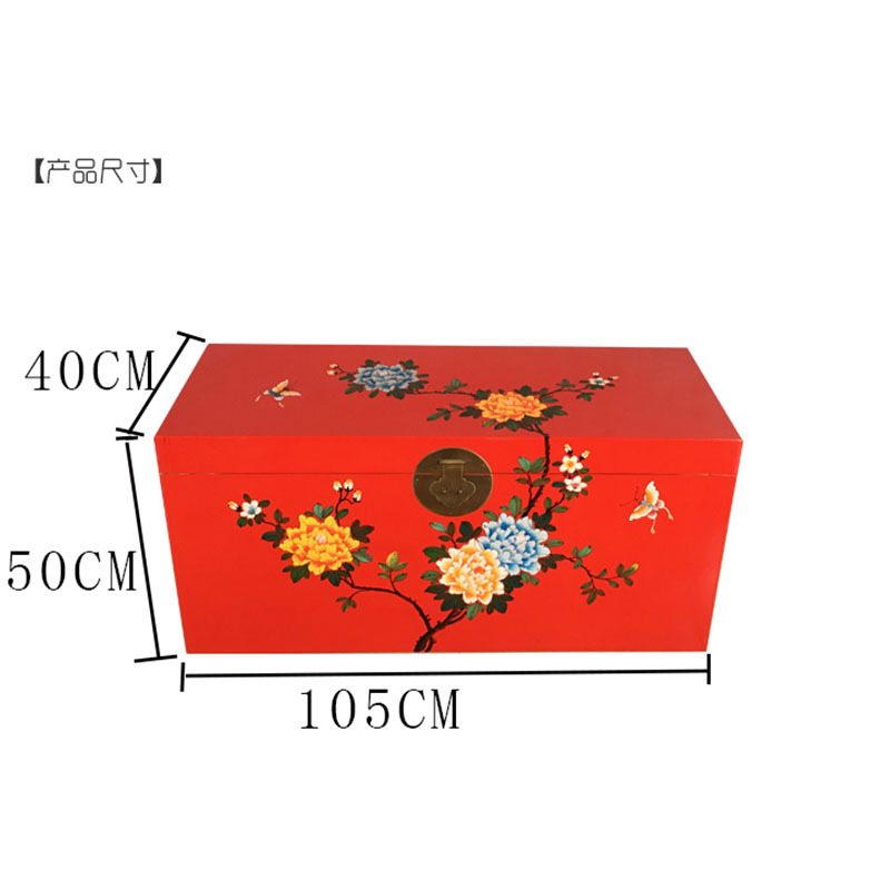 Retro Antique Chinese Camphor Wood Solid Wood Clothing Box Storage Storage Painting Box Collection Calligraphy and Painting Box Wedding Painting Box