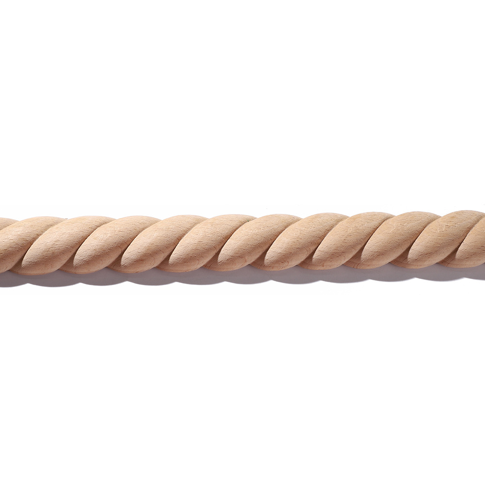 Dongyang Wood Carving Solid Wood Line European-style Semi-round Twist Line Furniture Cabinet Door Decoration Carved Line Photo Frame Edge Bars