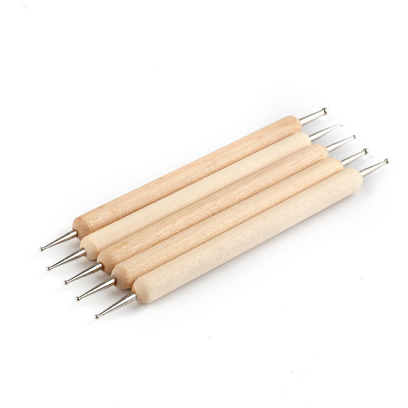 Sketching Waterless Pen 5-Piece Set Model Indentation Pen Art Professional Line Drawing Double-Ended Dotting Pen Drill Pen