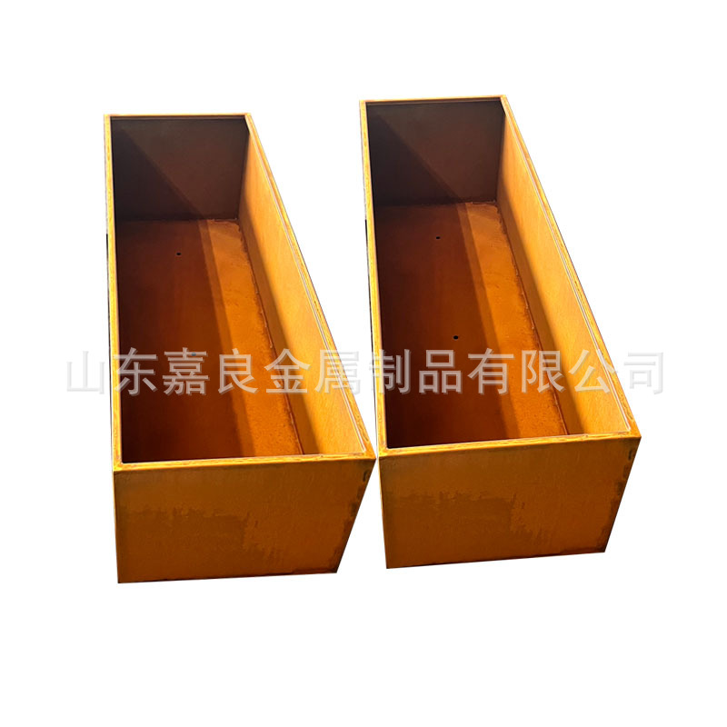 Weather Resistant Steel Flower Box Flower Pond Edge Outdoor Flower Pot Metal Planting Box Weather Resistant Steel Plate Metal Garden Flower Box