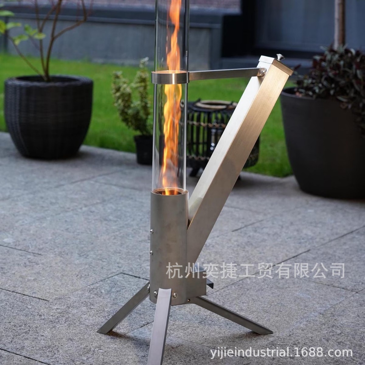 ✅ Cross-Border Rocket Stove Household Heating Stove Outdoor Camping Portable Integrated Glass Heating Stove Stainless Steel Particles