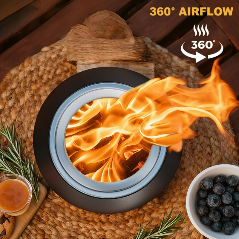 Cross-Border New Portable Campfire Camping Outdoor Courtyard Smokeless Desktop Brazier Is Durable and Easy to Clean