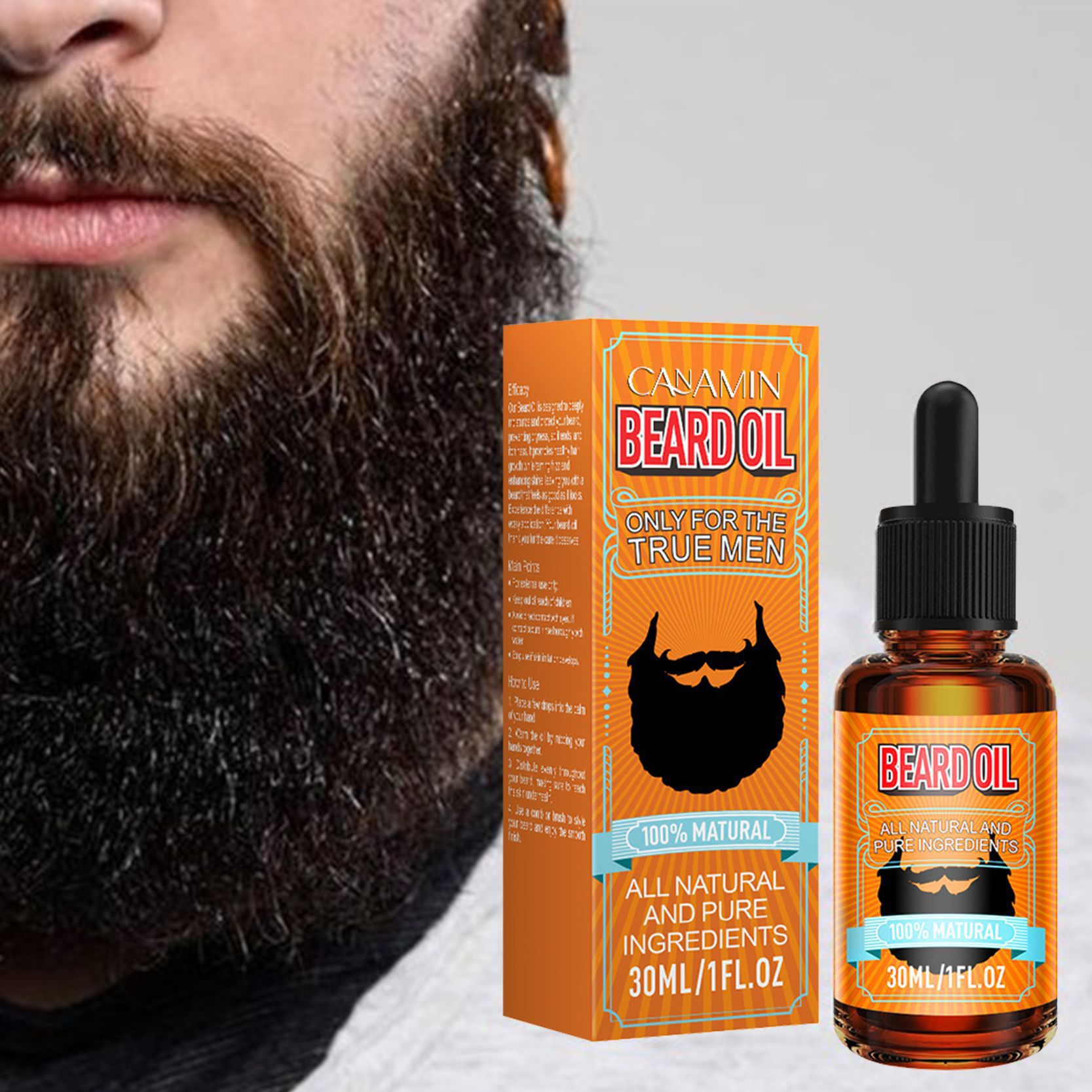 Cross-Border Amazon Beard Oil Beard Thickening Oil Beard Care Essence Nourishing Care Essence