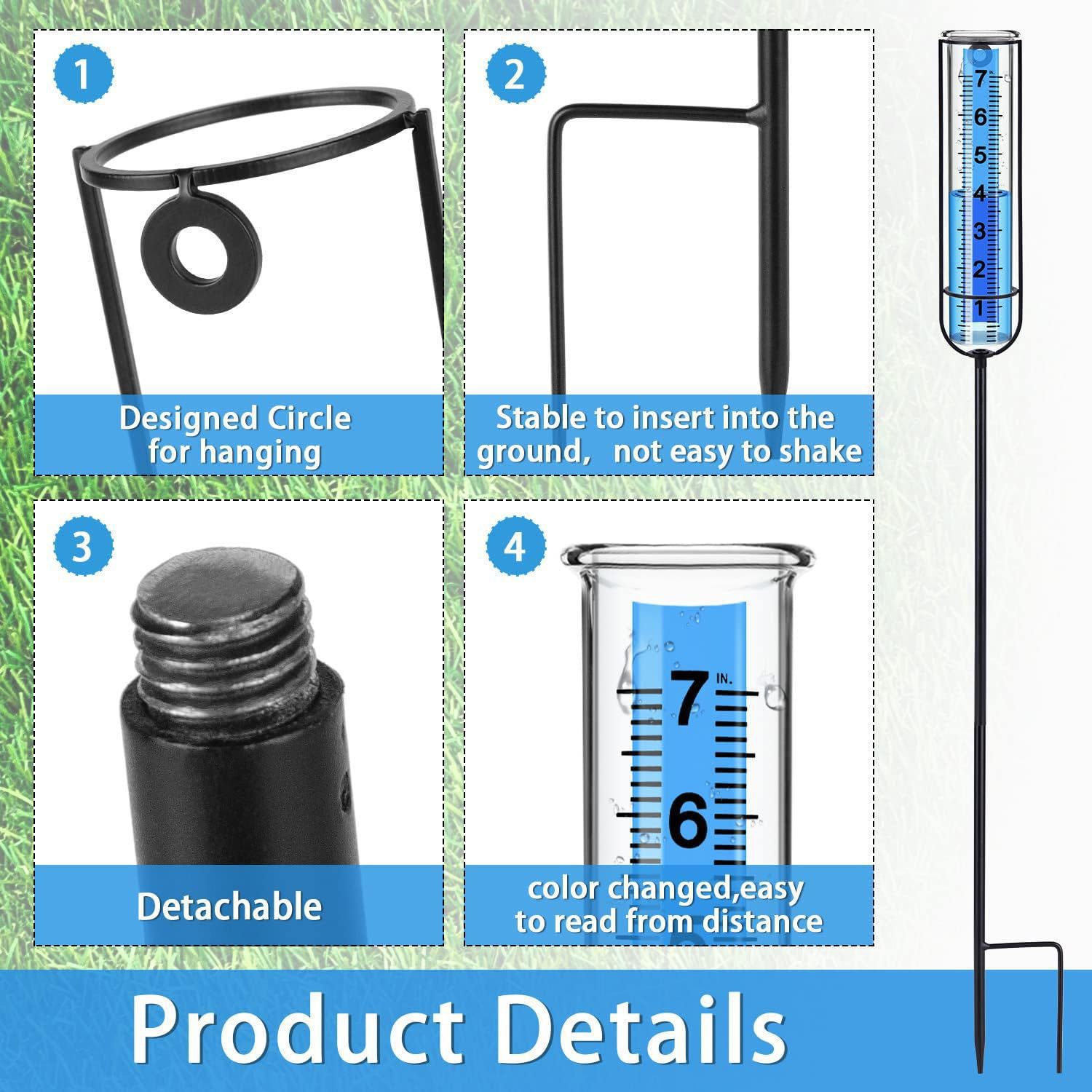 Cross-Border Rain Gauge Plastic Anti-Freeze Wiper Meter with Bracket Suitable for Outdoor Courtyard Garden