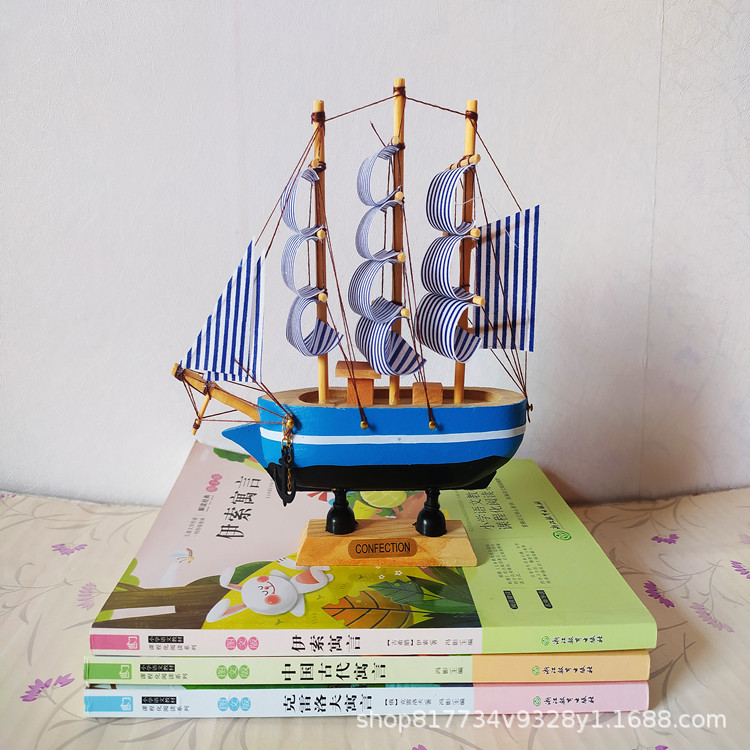 16cm cake ornaments wooden sailboat model ornaments cake decoration baking ornaments crafts