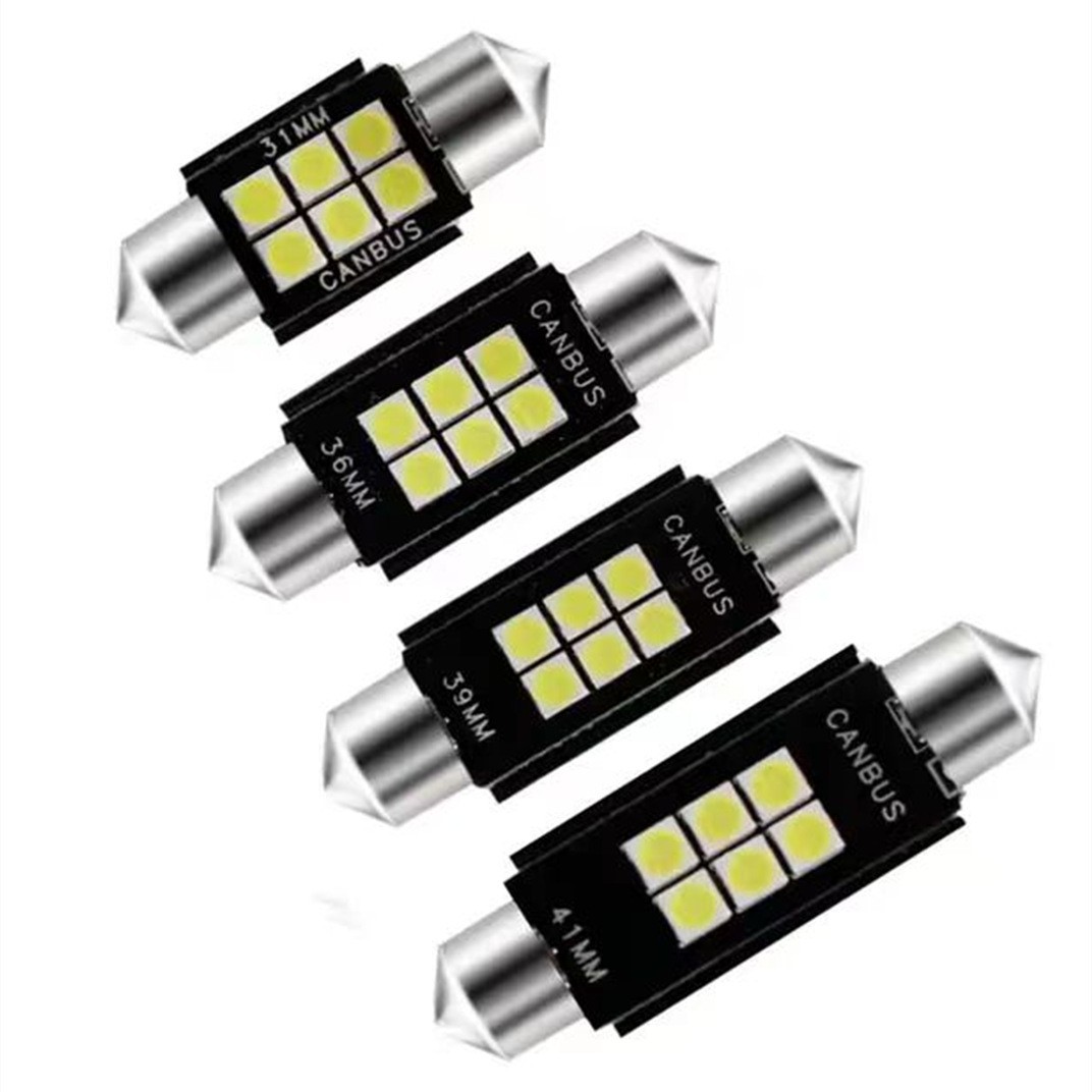 Cross-Border Supply of New Wide-Pressure High-Brightness Car Led Reading License Plate Double-Pointed Lamp 3030 6Smd 3 1mm