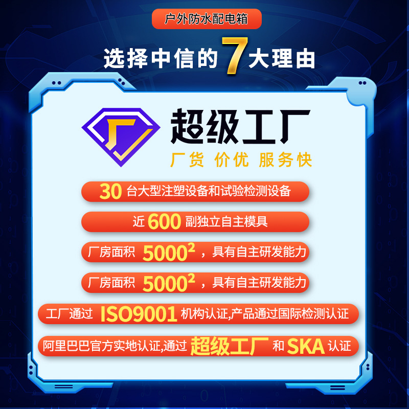 Cross-border outdoor waterproof distribution box HT series household IP65 plastic charging pile empty open box meter box