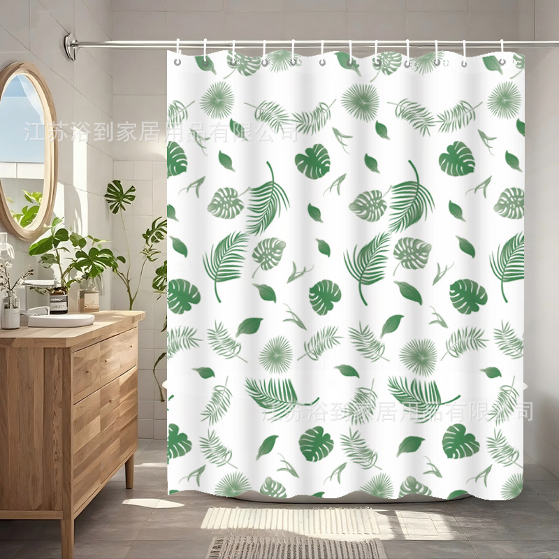Cross-border foreign trade shower curtain waterproof mildew-proof peva shower curtain toilet non-perforated bathroom partition curtain hanging curtain