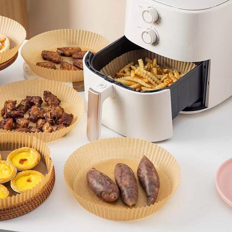 Air Fryer Special Paper Plate Household Oil-Absorbing Paper No-Wash Barbecue Round Food Oven Baking Silicone Paper