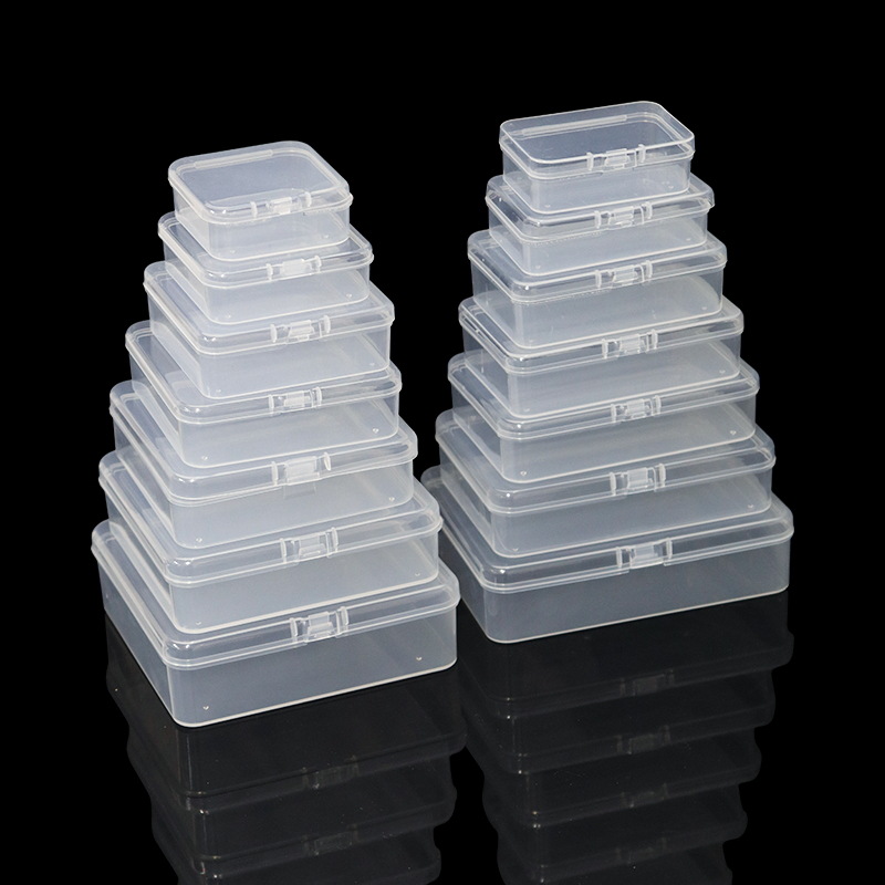 Factory Direct PP plastic box rectangular transparent earplugs packing box small material Box white stationery storage box