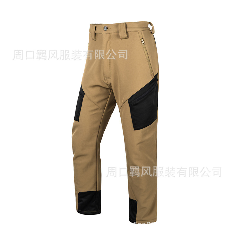 Killer Whale Functional Soft Shell Trousers fleece-lined Thickened Winter Men's Tactical Pants Warm High Elastic Slim Fit Waterproof New Product