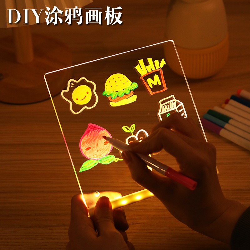 Cross-border erasable diy children's drawing board luminous handmade toy writing board blackboard large Christmas ornaments suit