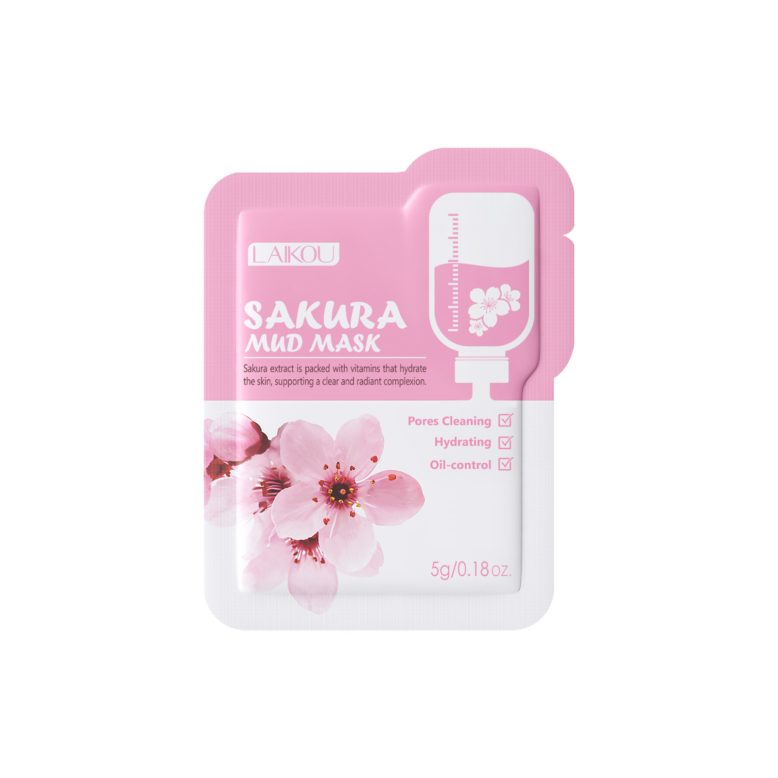 Laikou Sakura Mask Single Piece 5g Cleansing Mud Mask Trial Pack Facial Skin Care Moisturizing Manufacturer