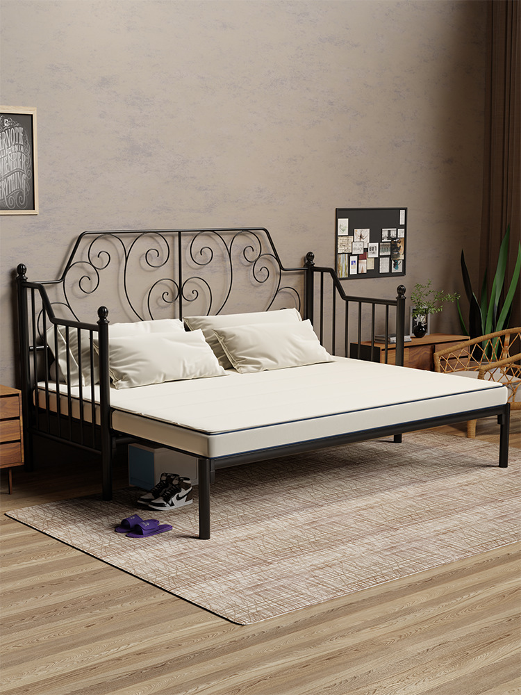 Новый регулируемый диван-кровать из кованого железа, двухцелевой, железная кровать, 1.8м, двуспальная, телескопическая, раздвижная кровать