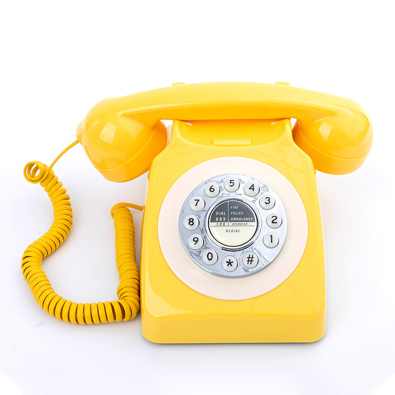 Telephone European Retro Style Home Antique Landline Old-Fashioned Telephone Office Antique American-Style Rotary Dial Telephone