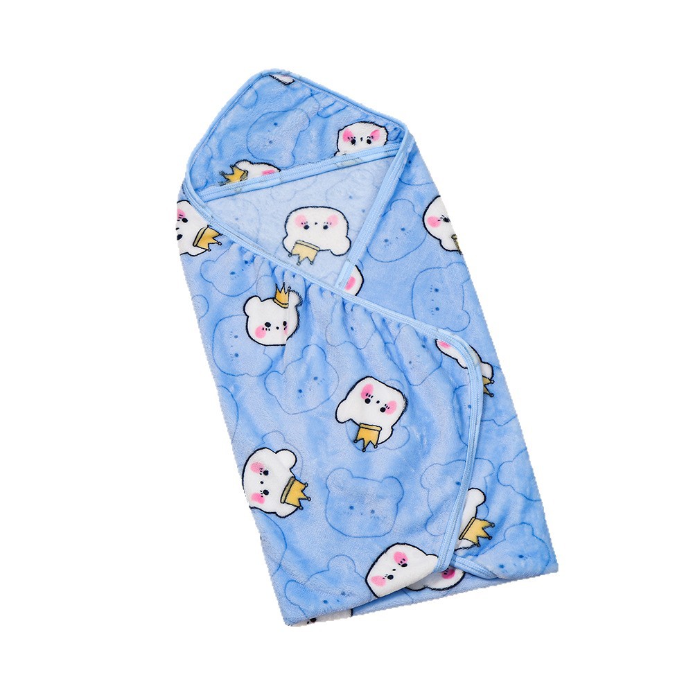 New Cute Printed Flannel Cartoon Baby Blanket, Suitable for All Seasons, Newborn Baby Anti-Kick Blanket Wholesale