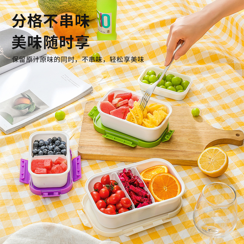 High color value lunch box for primary school students can enter microwave oven office workers with lunch box fruit box with lid