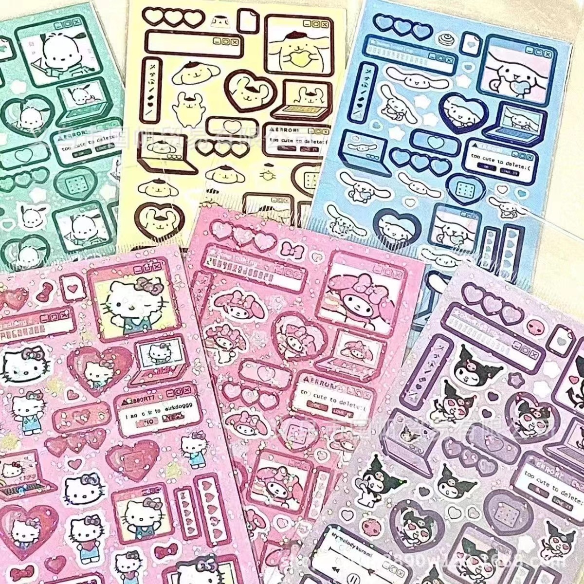 Sanrio Handbook Cinnamon Dog Laser Sticker Cartoon Kurome Kidsren's Handbook Creative Ins Cute Style