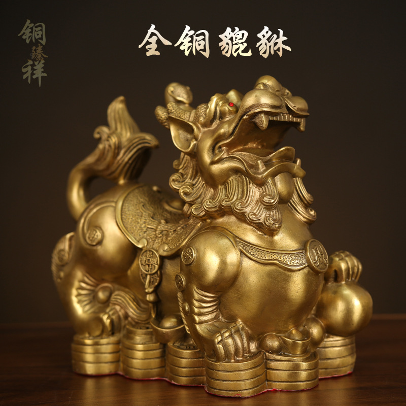 Factory wholesale all brass pixiu ornaments lucky a pair of shop pixiu lucky craft gifts