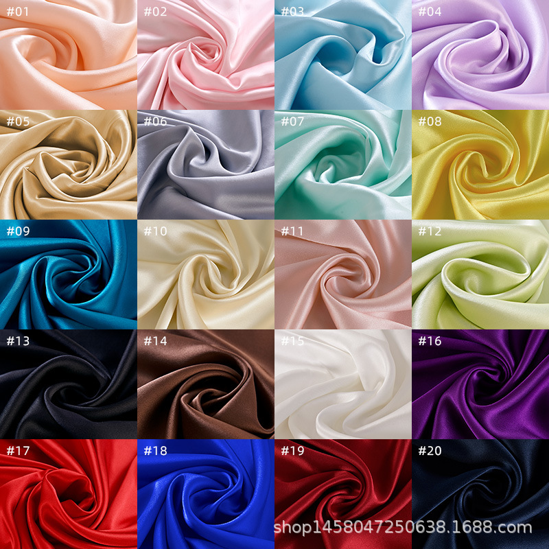 114 ширина двери 16 MMI шелковая ткань оптовая продажа шелк тутового дерева однотонный креп атласный шелк внешняя торговля Amazon