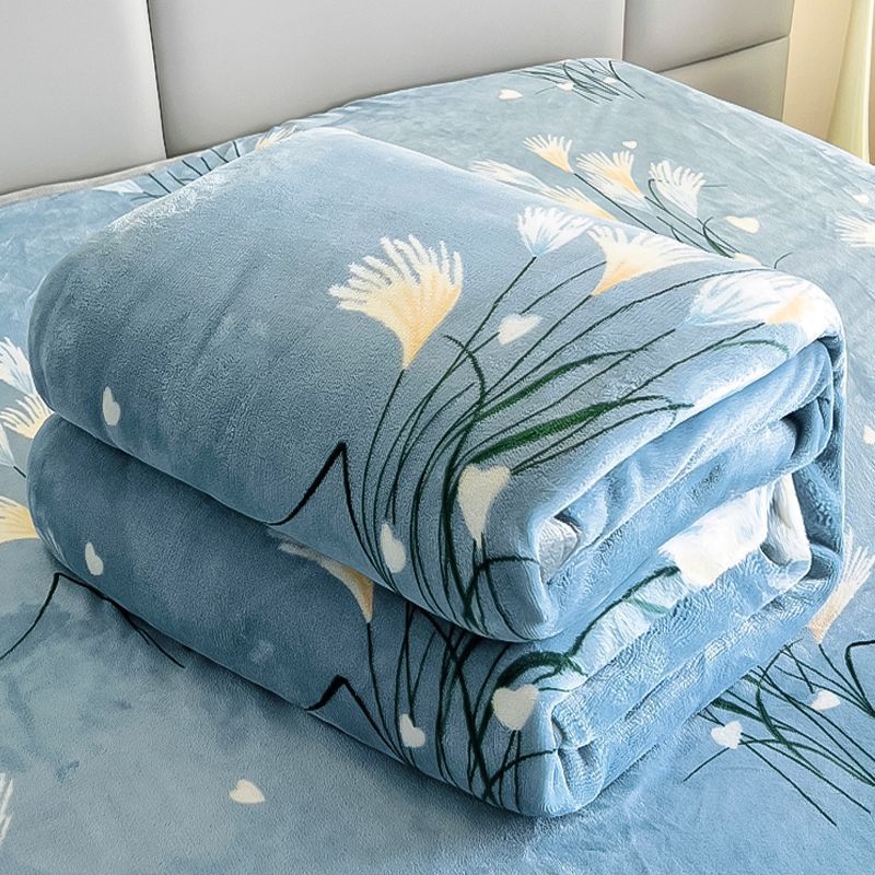Four Seasons Flannel Winter Warm Bed Plush Sheets Coral Velvet Single and Double Summer Air Conditioning Nap Blanket