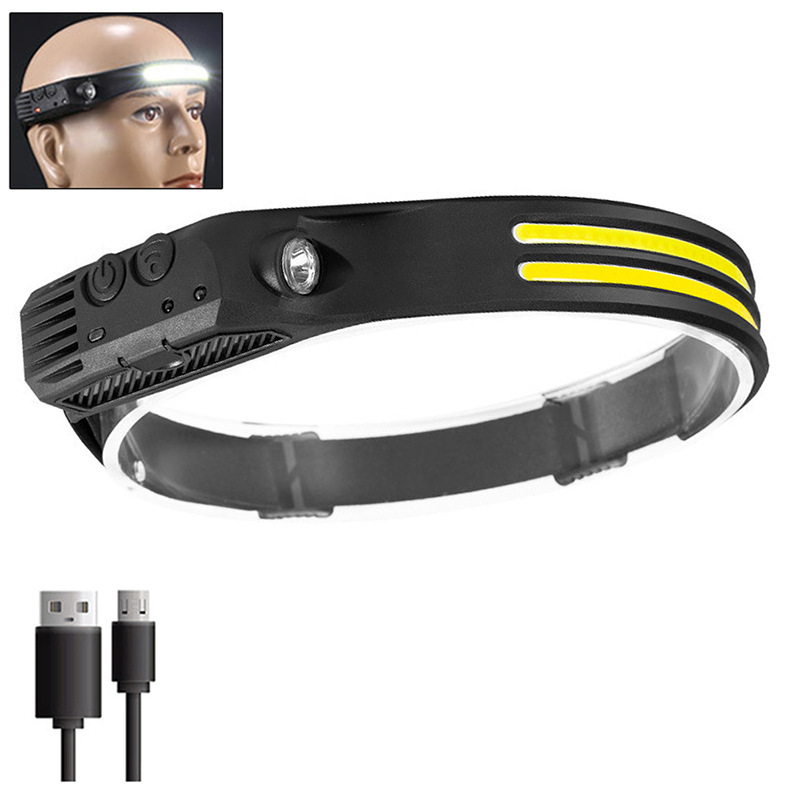Headlamp Head-mounted Strong Light Charging Night Fishing Headlamp Fishing Special Super Bright Ultra Light Portable Sensor Lamp Long Endurance