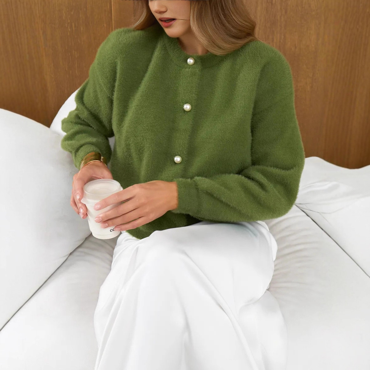 кардиган из искусственного мускуса для женщин весной и осенью, новый плюшевый свитер свободного покроя