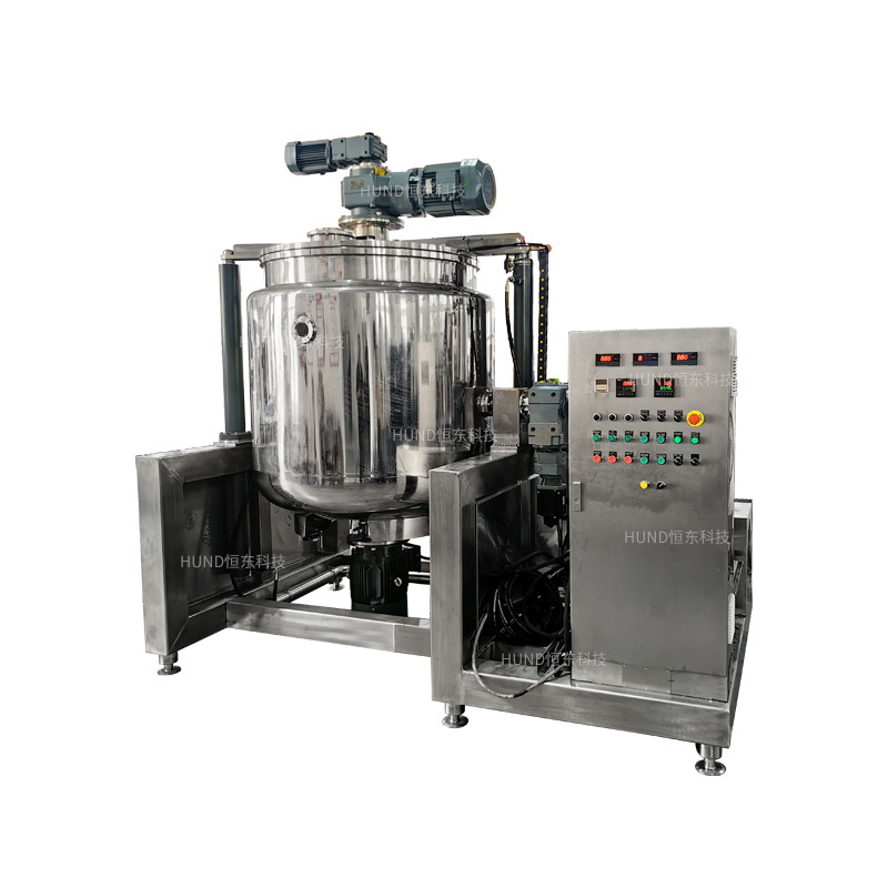 Lifting Electric Heating Two-Way Stirring Emulsification Tank High Shear Emulsification Stirring Tank Cosmetics Daily Chemical Reaction Stirring Barrel