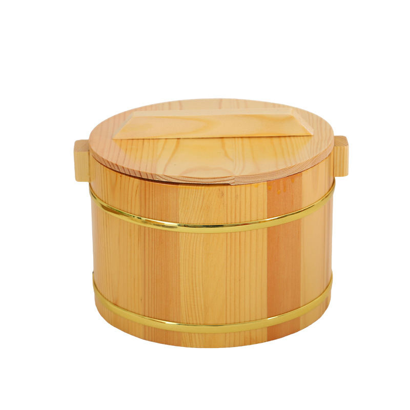 Ready-Made Commercial Wooden Barrel Rice Barrel Tableware Cover Rice Restaurant Rice Serving Rice Small Rice Barrel Insulation Barrel