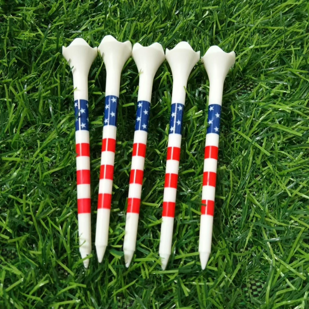 Customized American Flag Golf Tee Plastic Golf Spikes Capsule Ball Tee Plastic Golf Spikes Manufacturer