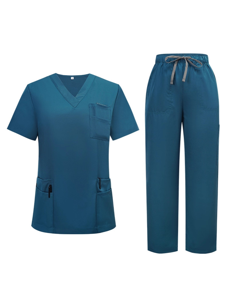 New Foreign Trade Nurse Doctor Surgical Clothing Work Uniform Scrub Suit Operating Room Scrub Pants Straight-Leg Pants Set