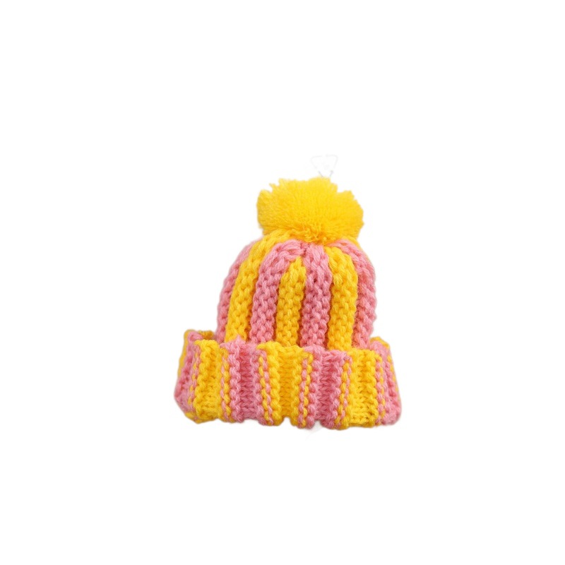 Small Hat 17cm Labubu First, Second and Third Generation Woolen Hat Monchhichi Pendant Doll Doll Clothes Knitted Heart Hat