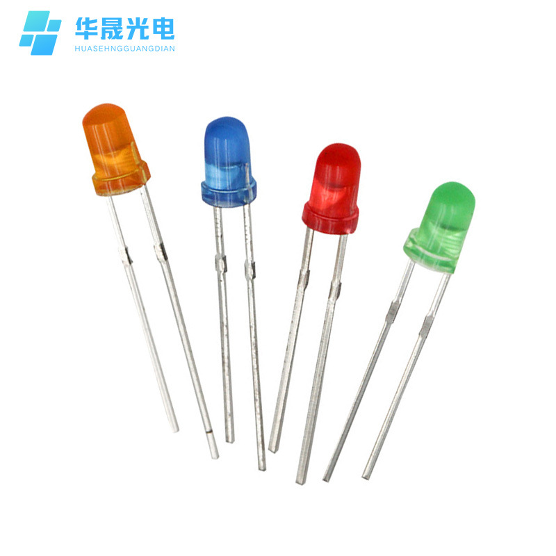 LED light emitting diode F3 3mm round head with side short foot white red blue green yellow wholesale direct LED lamp beads