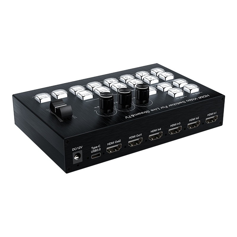 High-definition HDMI four-way guide switch station high-definition live switch station 4K30HZ multi-opportunity mixed sound processor